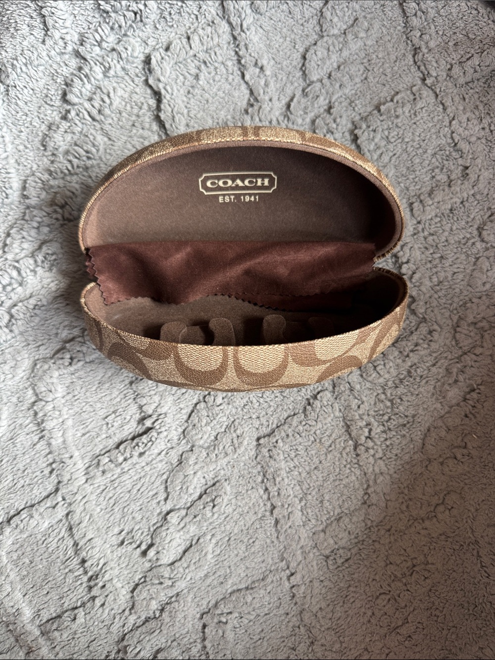 Coach Signature Monogram Brown Sunglass Case